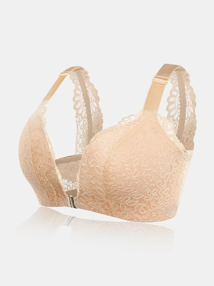Beauty Back Breathable Sexy Front Close Wire-free Bra