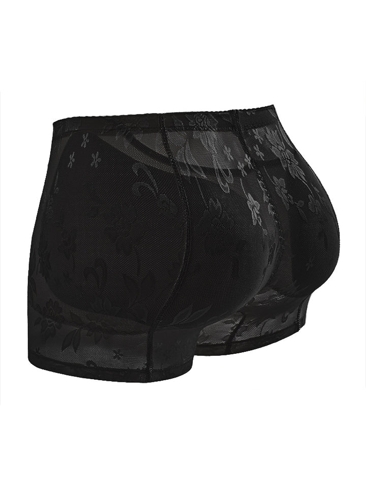 Lace Floral Padded Enhancer Seamless Control Shape Boy Shorts