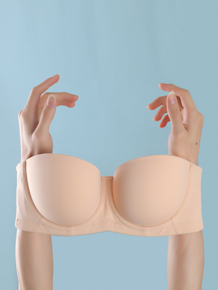 Women's Seamless Wire Support Strapless Bras with Invisible Straps