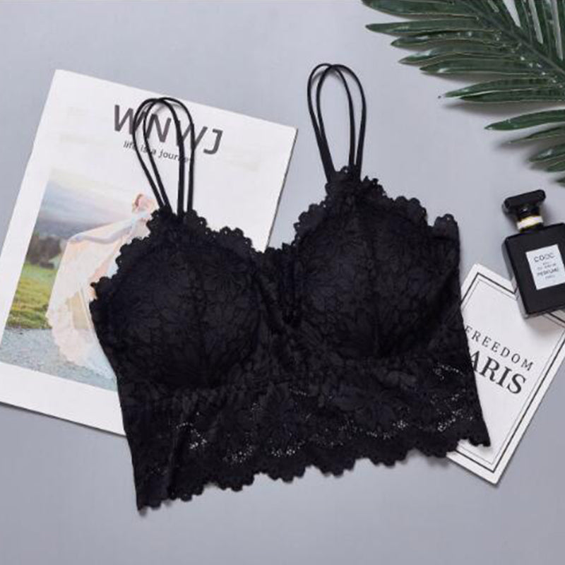 Women's Padded Lace Bandeau Bra Without Underwire
