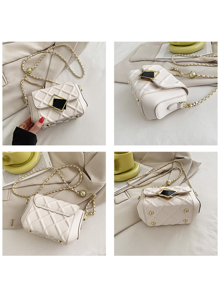 Fashion Diamond Pattern Chain Shoulder Strap Crossbody Bag