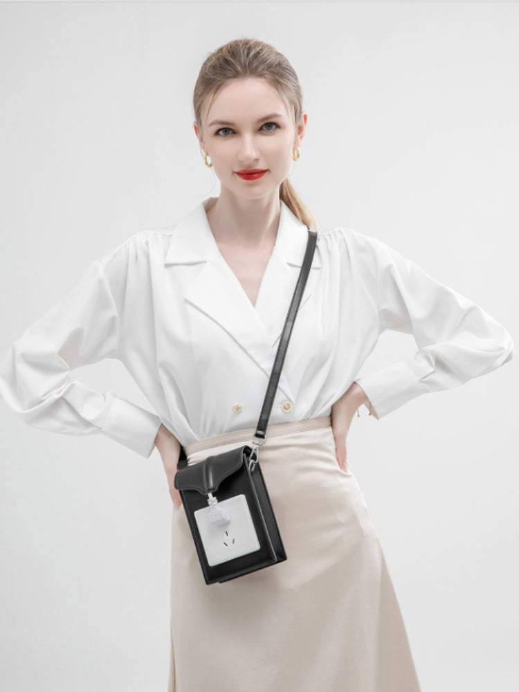 Creative Socket Shaped PU Mini Clutch Purse Crossbody Bag