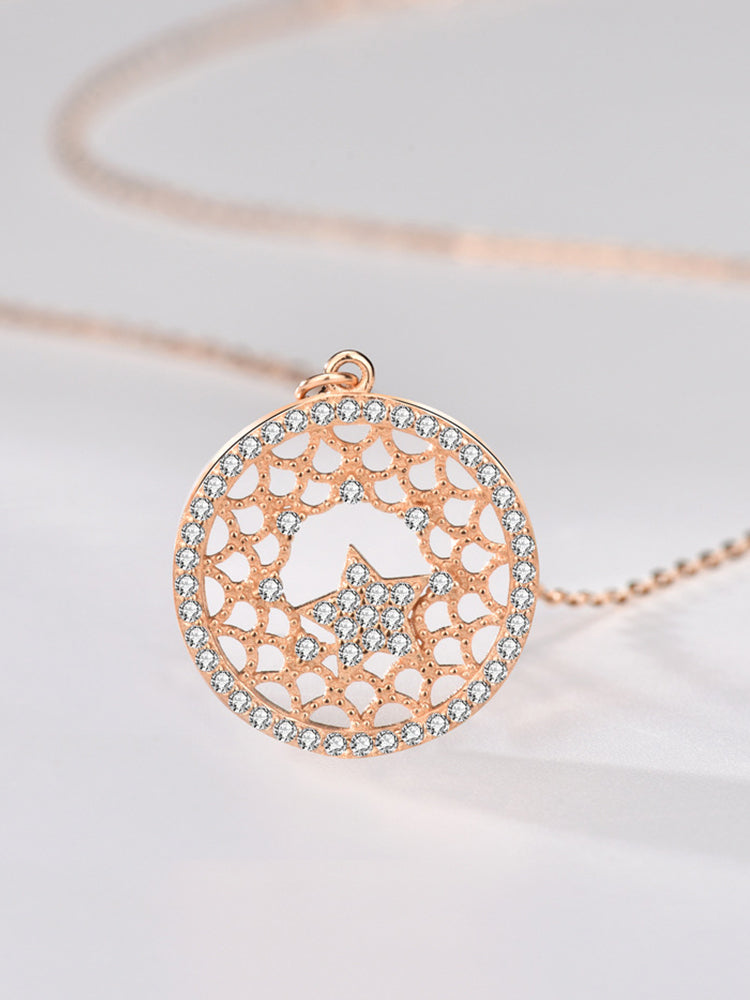 Classic Star Circle Pendant Necklace