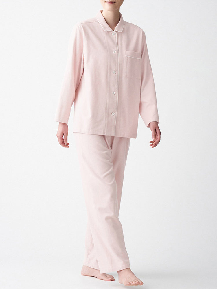 Cotton Plaid Pajamas Set Long Sleeve Sleepwear for Men&Women