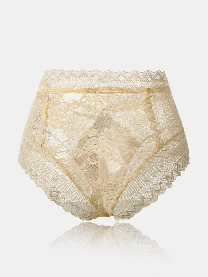 Women's High Waist Lace See Through Panties