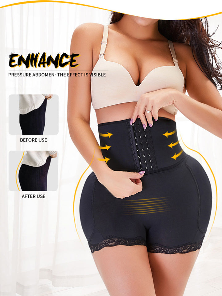 Plus Size Tummy Control Front Closure Hip& Butt Lifting Shorts