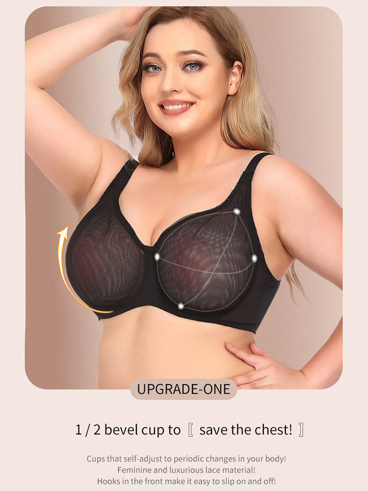 Sexy Ultra-thin Mesh Non-padded Full Coverage Bra