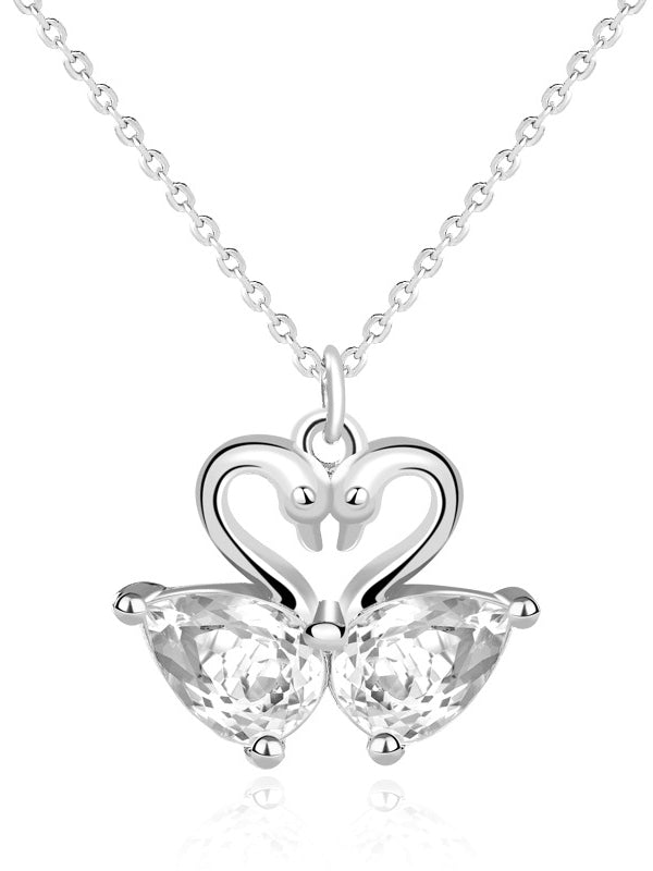 Swan Love Sterling Silver Necklace