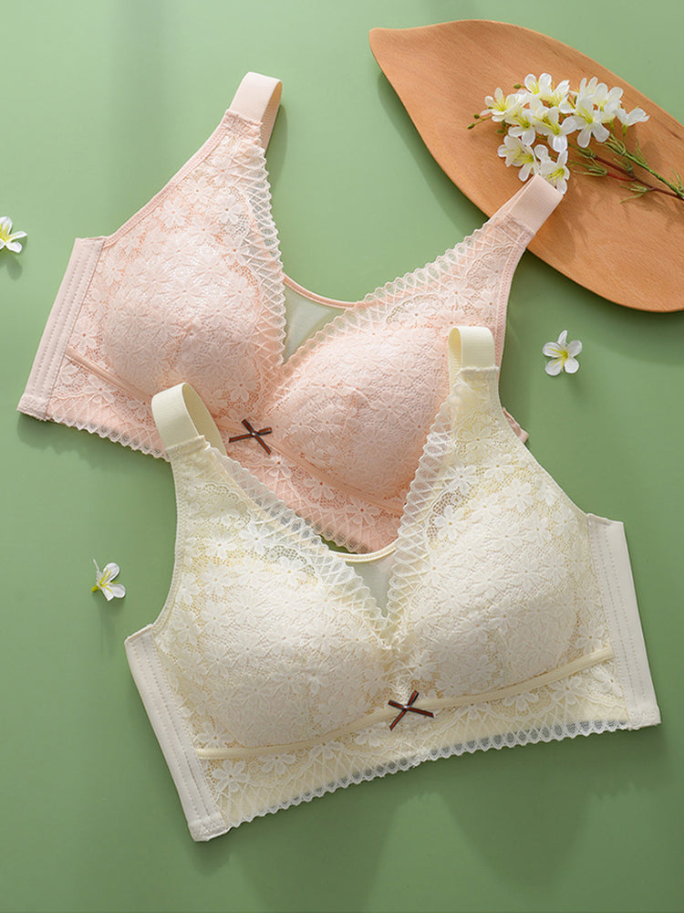 Floral Ultra-thin Breathable Wireless Bra