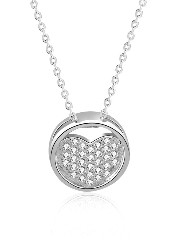 Heart Circle Pendant Necklace