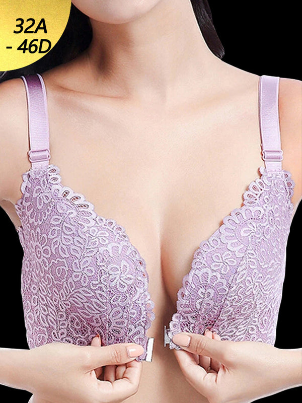 Beauty Back Breathable Sexy Front Close Wire-free Bra