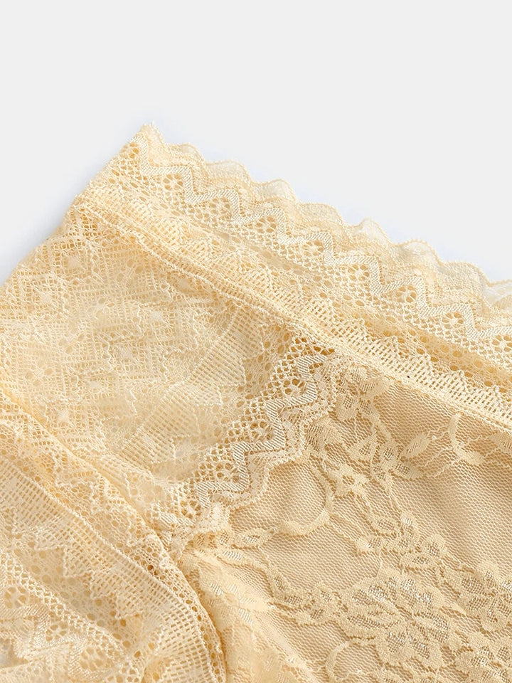Women's High Waist Lace See Through Panties