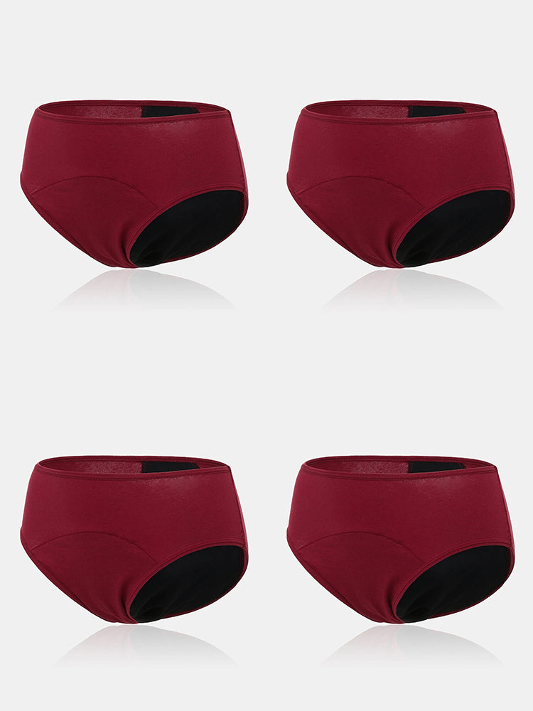 4-Pack Women's Seamless Low Waist Period Panties
