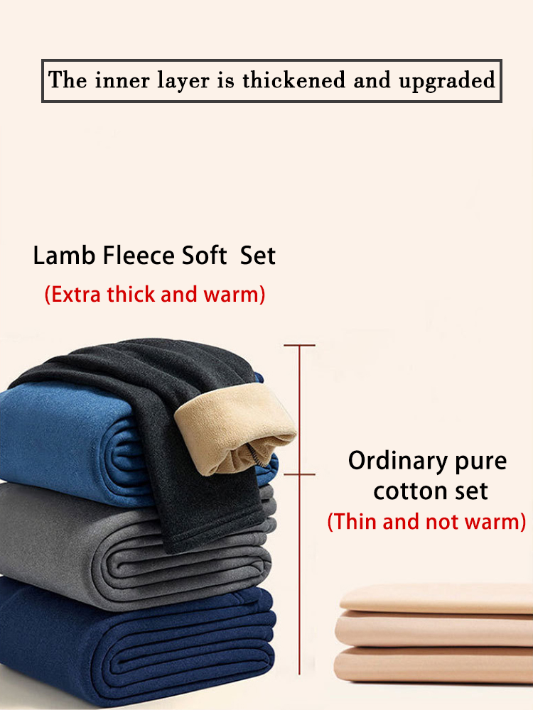 Thickened Lamb Fleece Soft Thermal Underwear Set