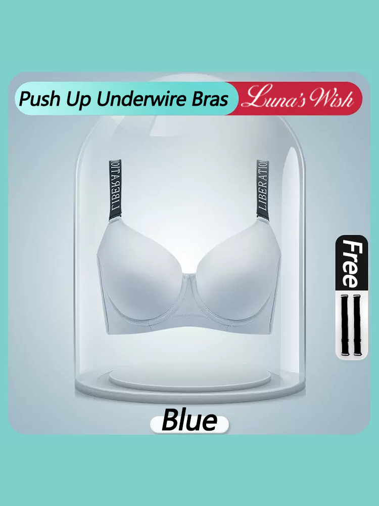 Solid Color Super Push Up Underwire Bras