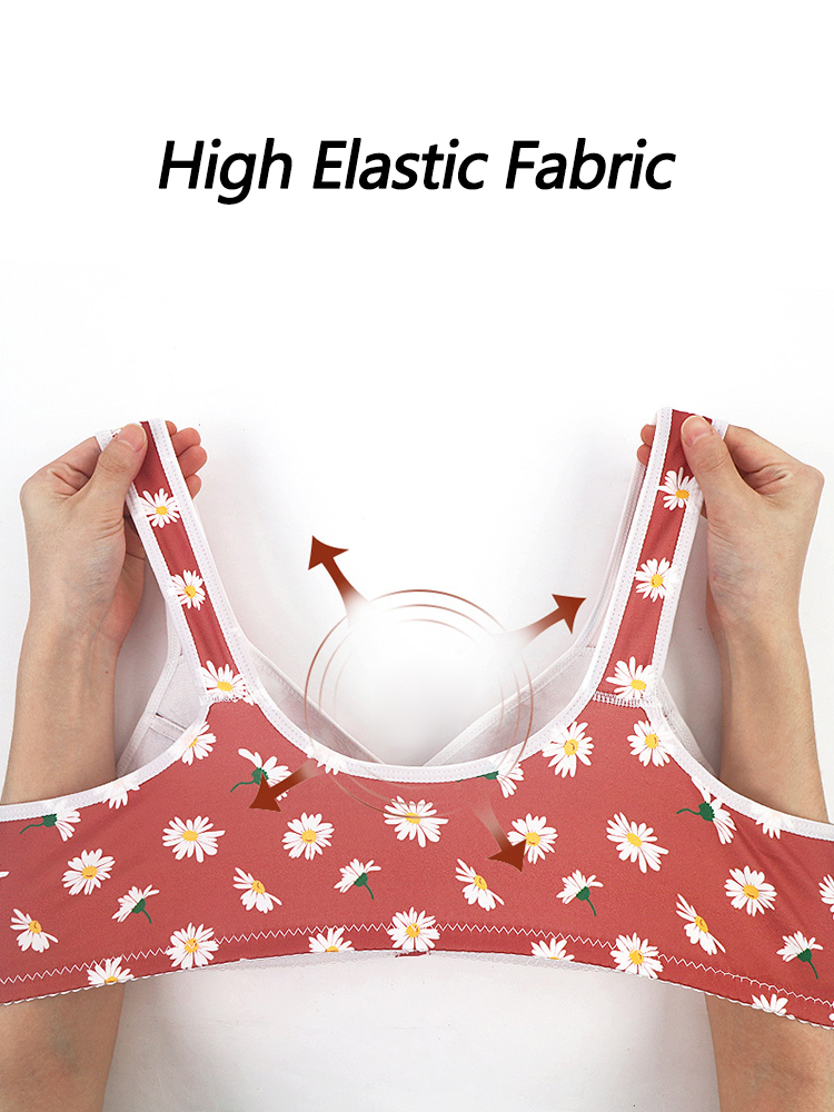 Floral Print Comfort Sleep Front Close Bra