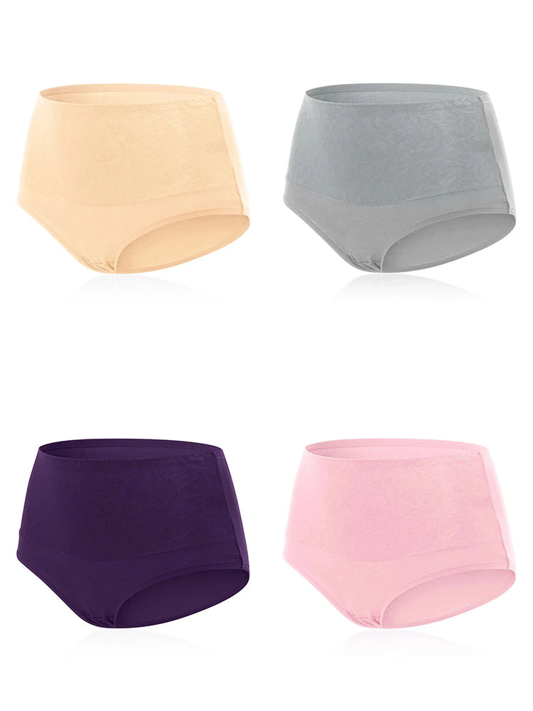 4-Pack Cotton High Waist Tummy Control Panties