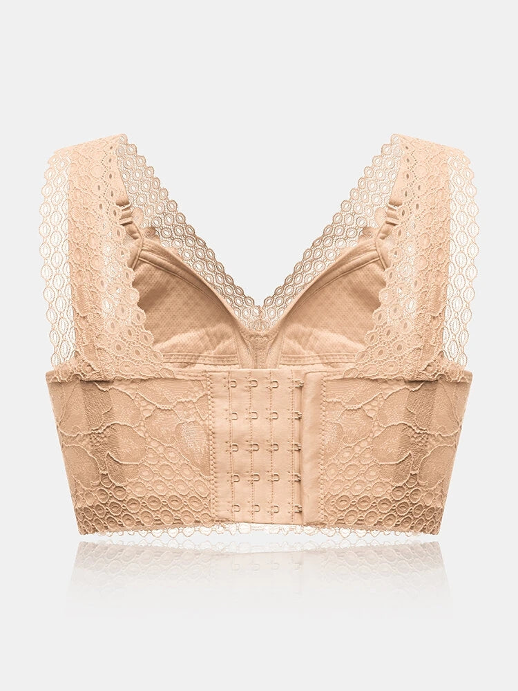 Women Floral Lace Wireless Lightly Lined Bra