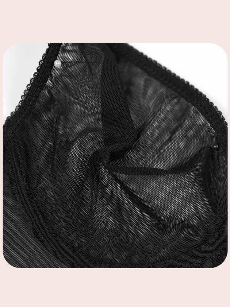 Sexy Ultra-thin Mesh Non-padded Full Coverage Bra