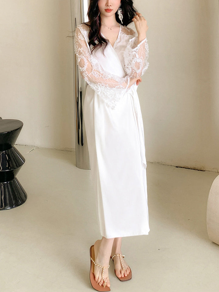 Women's Soft Nightgown Vintage Lace Pajama Dresses