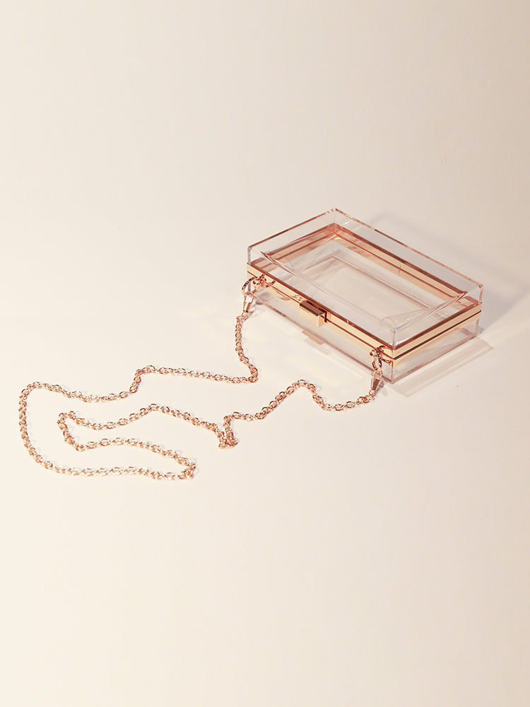 Transparent  Acrylic Box Evening Clutch Bag Clear Purse