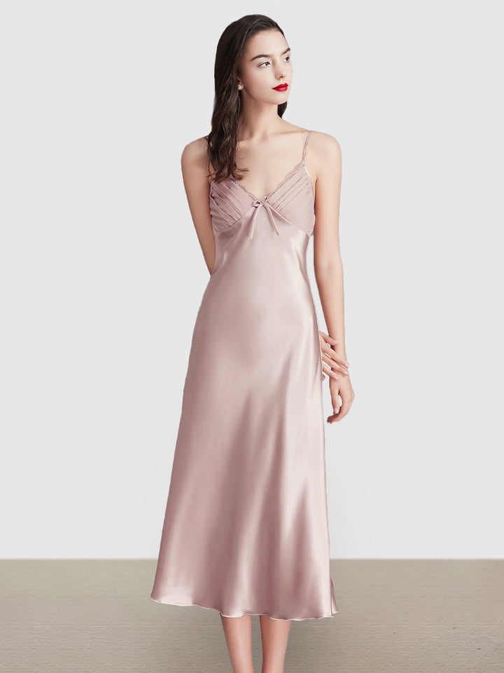 Sexy Sleeveless Satin Nightgowns Loungewears Midi Dresses
