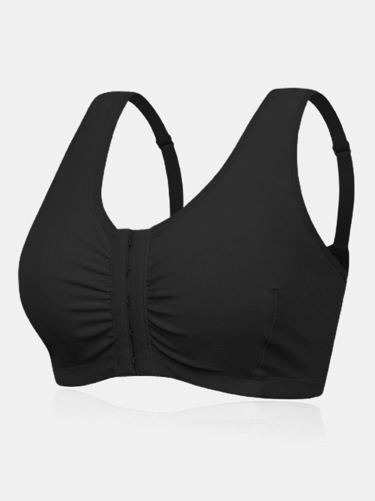 Women Comfort Wireless Cotton Front Close Bra