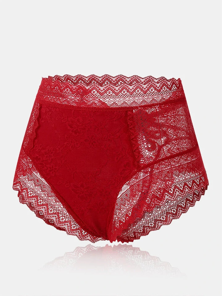 Women's High Waist Lace See Through Panties