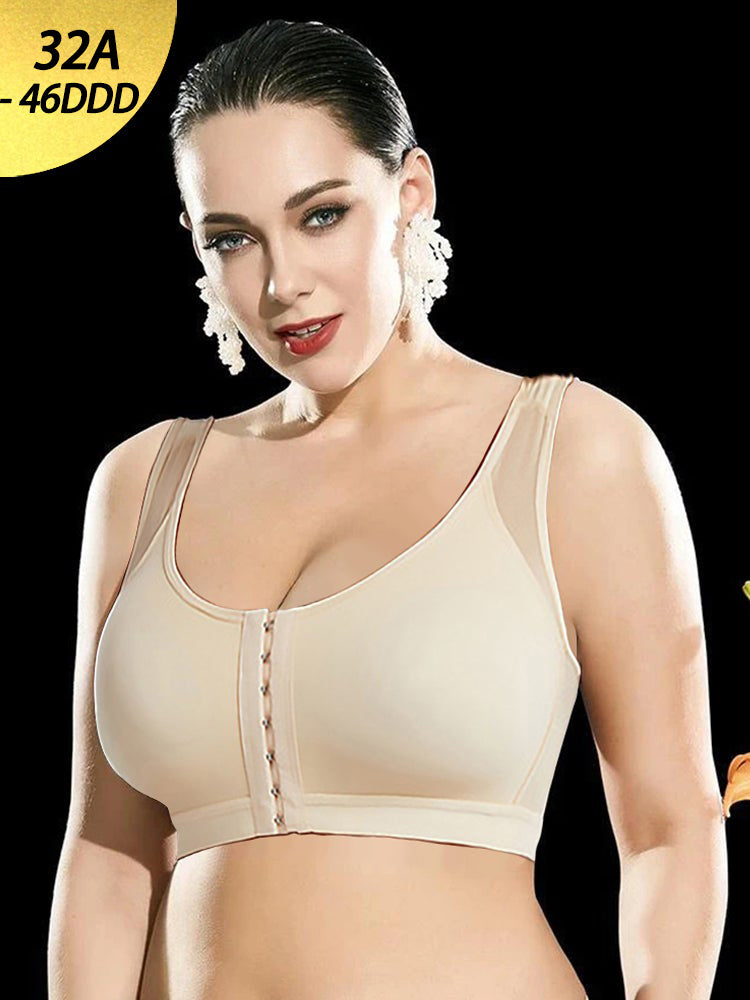 Front Closure Sports/ Yoga Bra with Adjustable Shoulder Straps