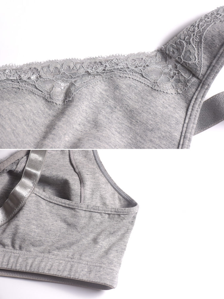 Full Figure Lace Cotton Wirefree Bra