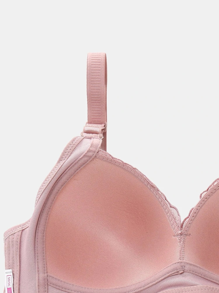 Women's Floral Wireless Light Full Cup Push Up Bra