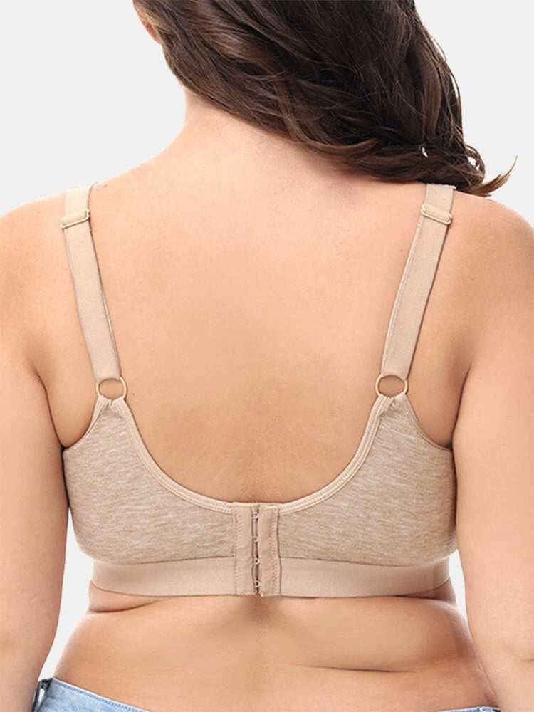 Women's Breathable Cotton Plus Size Wireless Bra