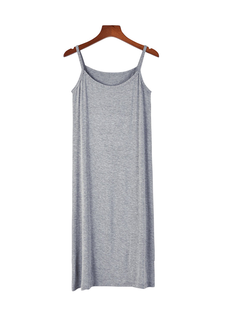 Modal Solid Sleepwear Soft Lounge Slip Dress