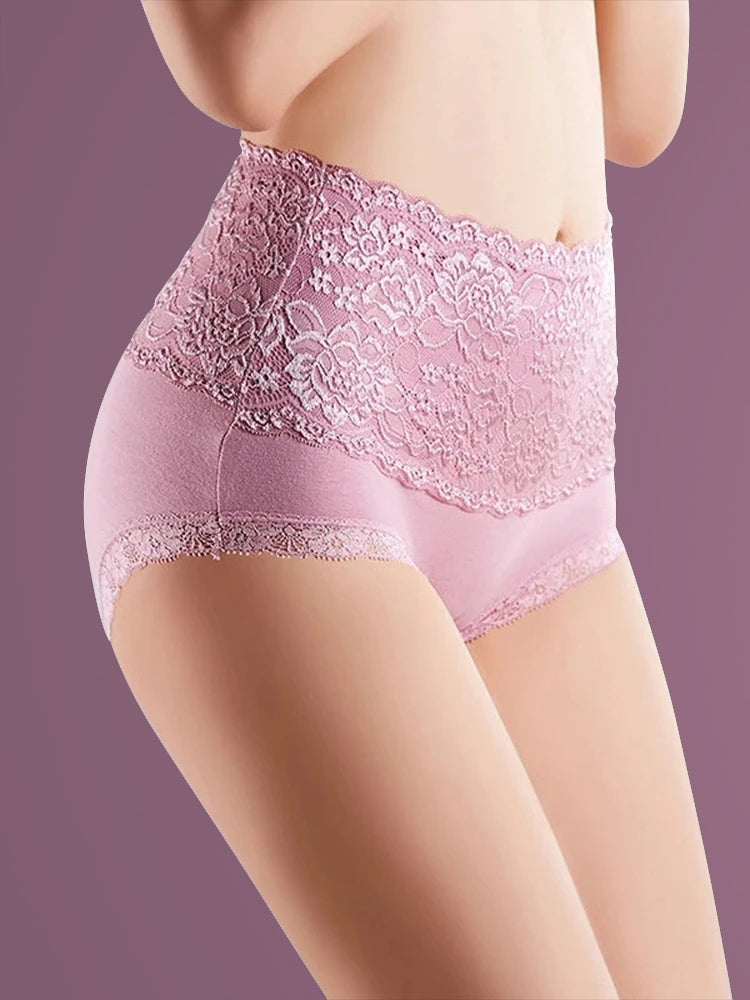 4-Pack Floral Designs Cotton High Waist Briefs