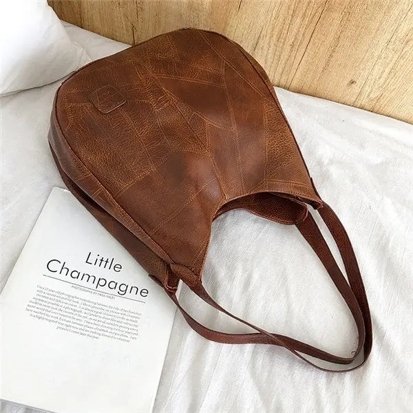 Women Multi-layer PU Leather Casual Shoulder Bag Work Purse