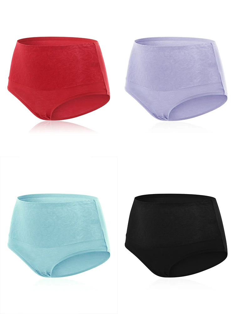 4-Pack Cotton High Waist Tummy Control Panties