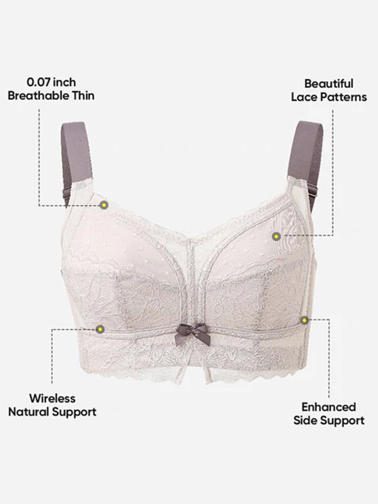 Women's Floral Lace Soft-wire Breathable Beauty Back Bra