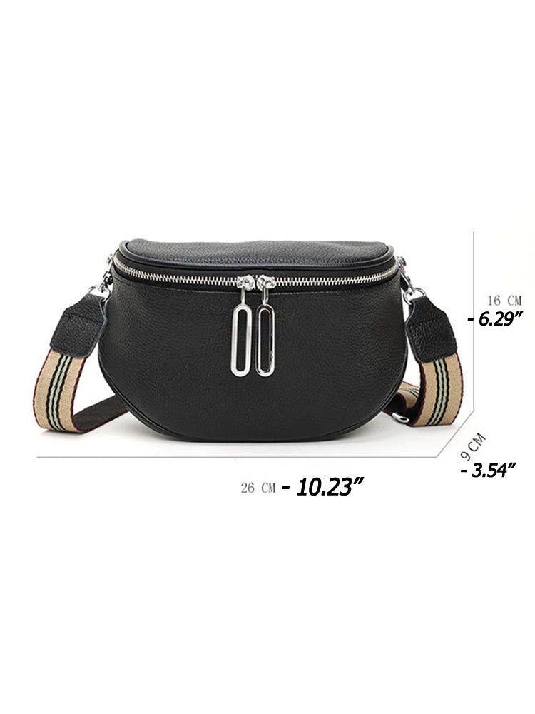 Women's Leather Saddle Bag Anti-theft Sling Crossbody Bag