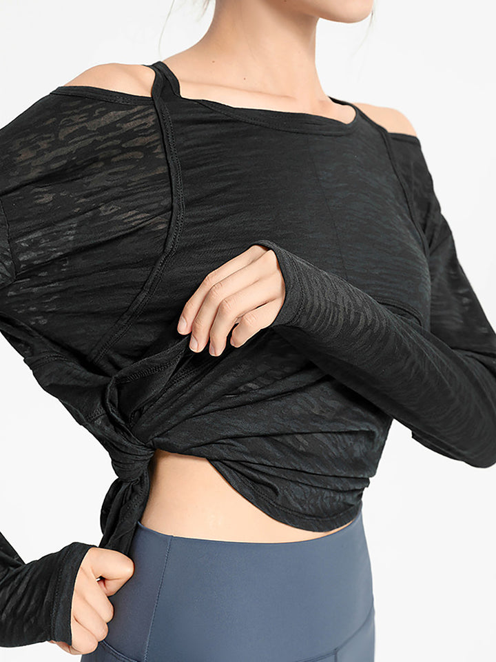 Long Sleeve Lightweight Yoga Compression Workout Tops Athletic Wear Shirts