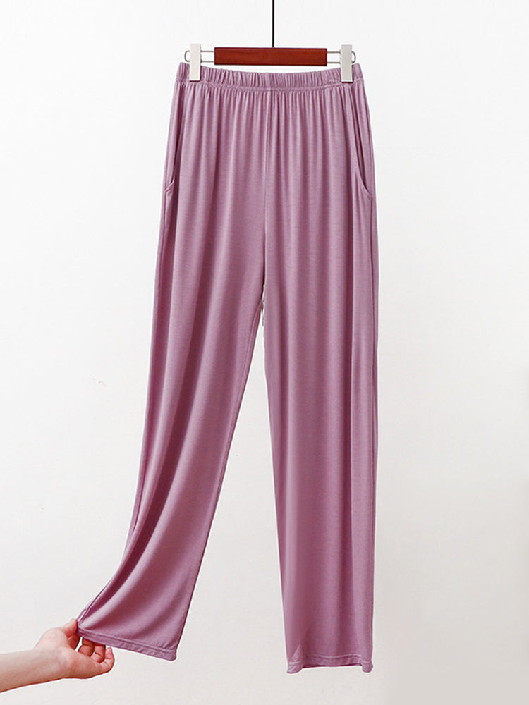 Women Modal Lounge Wide Leg Pants Soft Pajama Bottoms