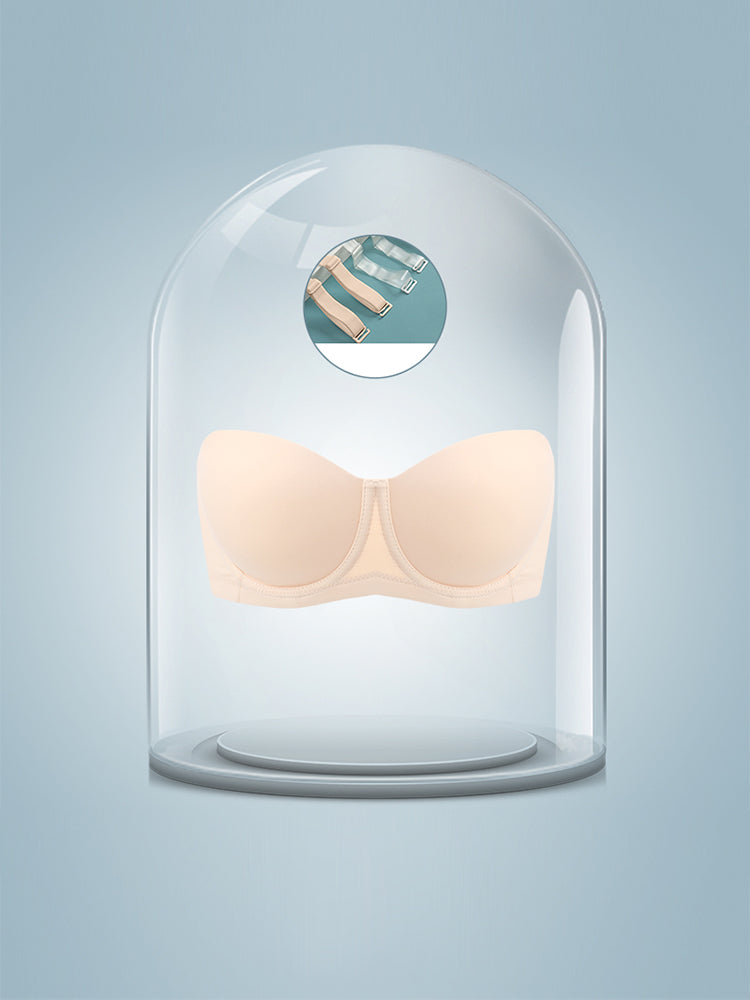 Women's Seamless Wire Support Strapless Bras with Invisible Straps