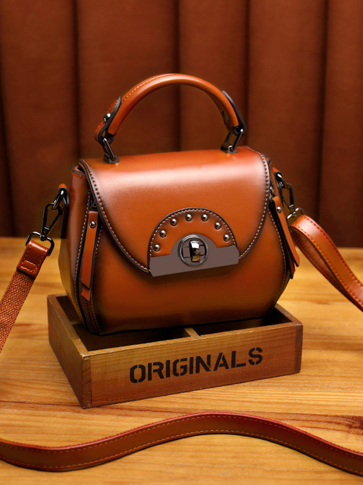 Women's Vintage Solid Color Soft Crossbody Purse Satchal Handbag