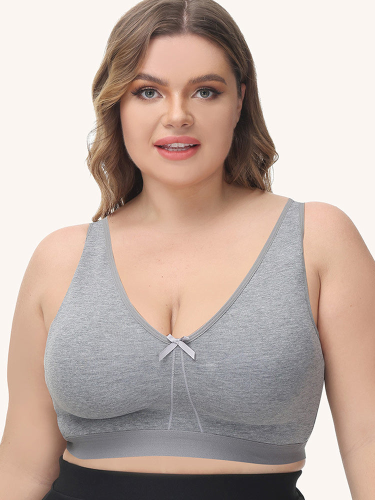 Women's Breathable Cotton Plus Size Wireless Bra