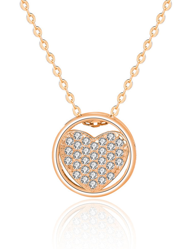 Heart Circle Pendant Necklace