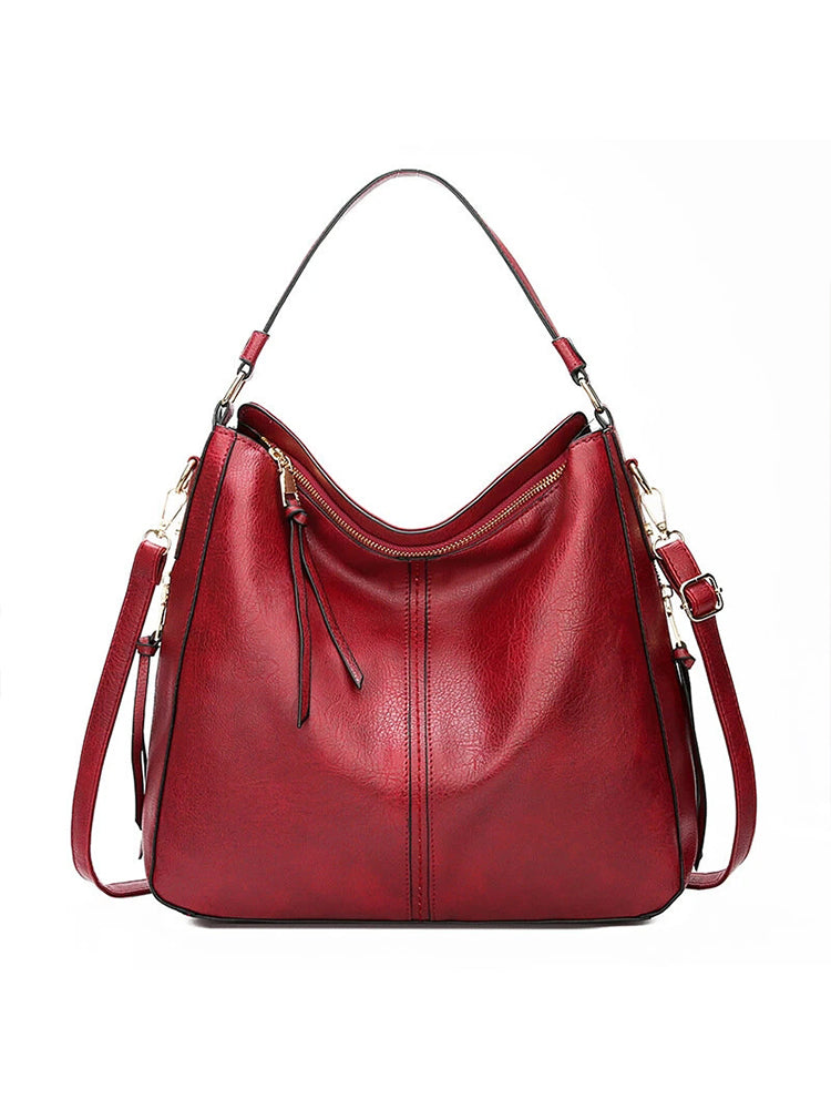 Women's Tote Bag Soft PU Leather Handbags Shoulder Bag with Zipper