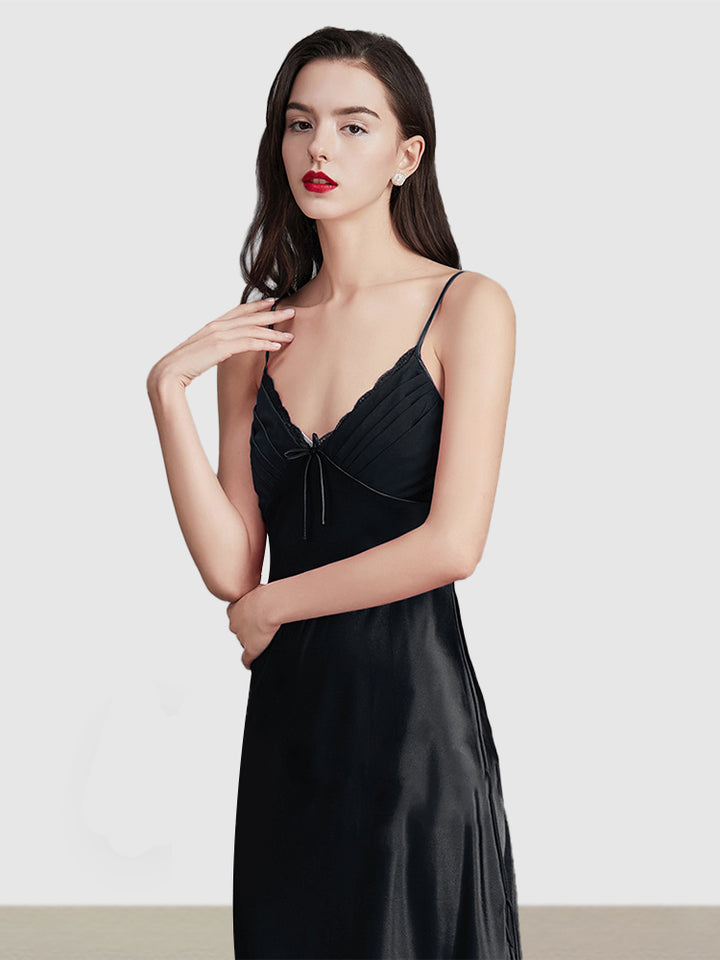 Sexy Sleeveless Satin Nightgowns Loungewears Midi Dresses