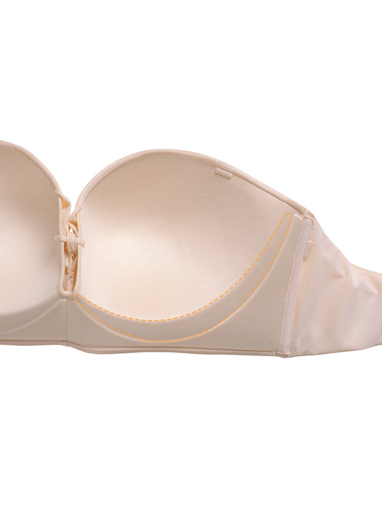 Seamless Push Up No-slip Half Cup Strapless Bra