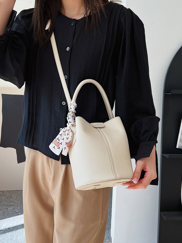 Women's Soft PU Leather Bucket Bags and Purses with Detachable Straps