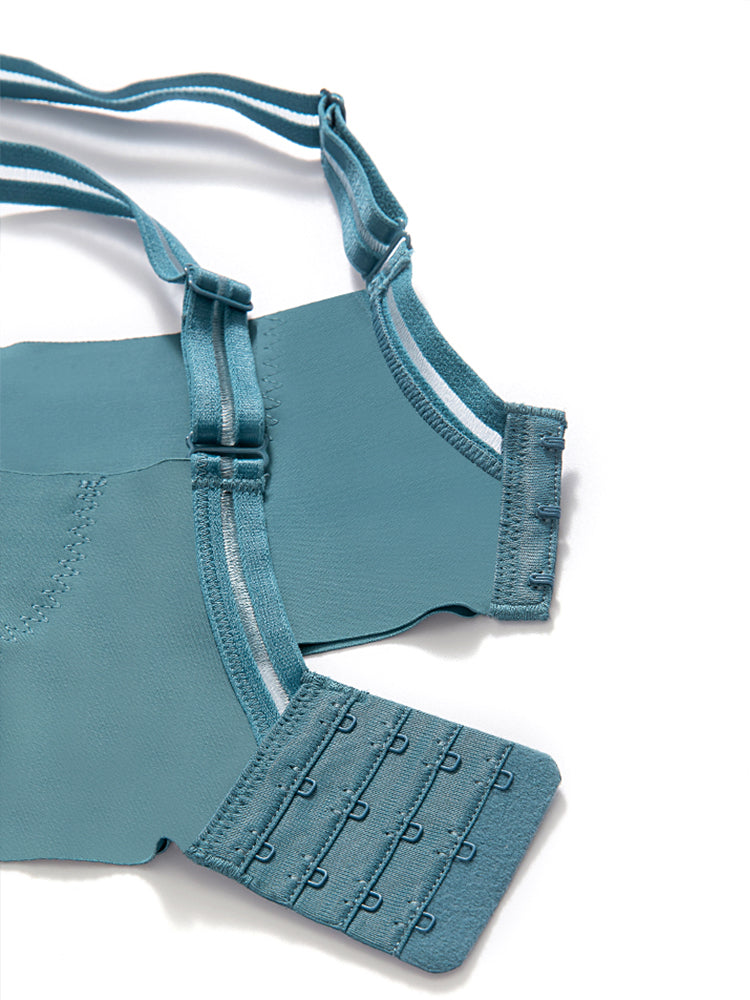 V-Neck Adjustable Straps Lace Wireless Bra
