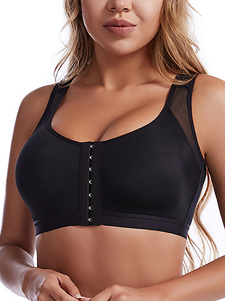 Front Closure Sports/ Yoga Bra with Adjustable Shoulder Straps